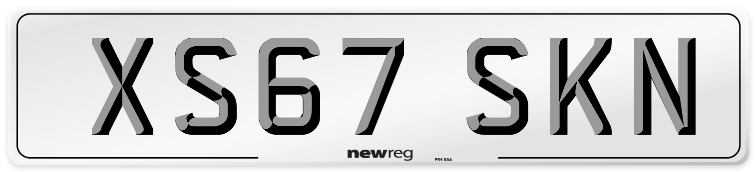 XS67 SKN Number Plate from New Reg